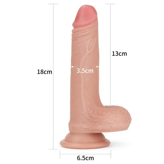 Lovetoy Nature Cock - dvouvrstvé realistické dildo - 18 cm (přírodní)