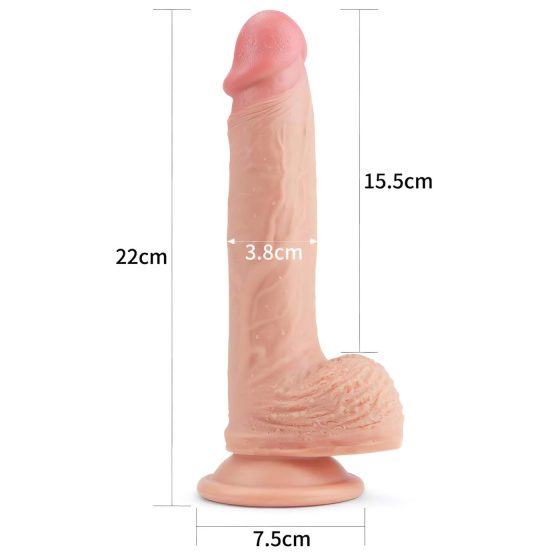 Lovetoy Nature Cock - realistické dildo s přísavkou - 21 cm (přírodní)