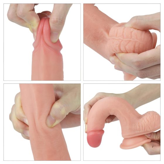 Lovetoy Nature Cock - dvouvrstvé realistické dildo - 20 cm (přírodní)