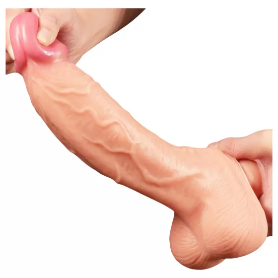 Lovetoy Nature Cock - realistický dvouvrstvý dildo - 25 cm - tělová barva