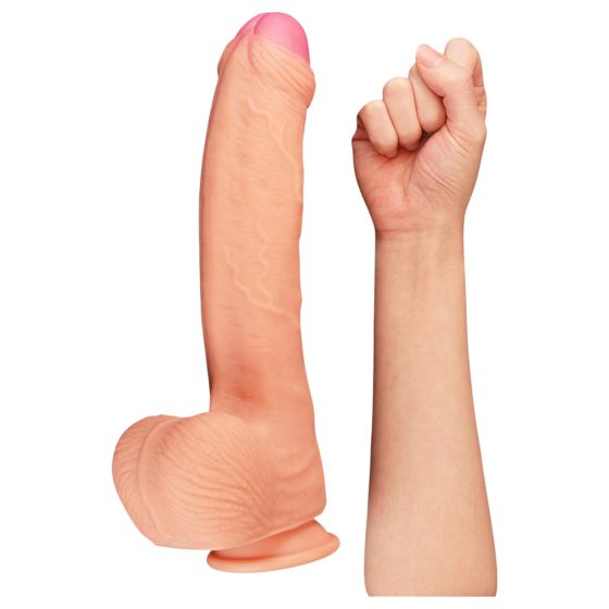 Lovetoy Nature Cock - dvouvrstvé realistické dildo - 28 cm (přírodní)