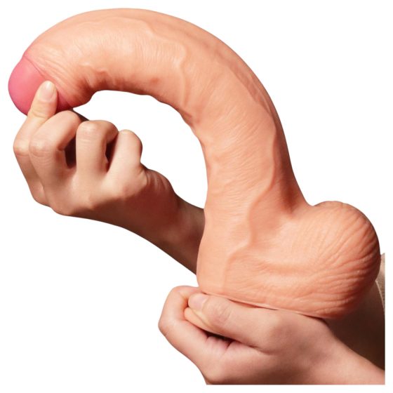 Lovetoy Nature Cock - dvouvrstvé realistické dildo - 28 cm (přírodní)