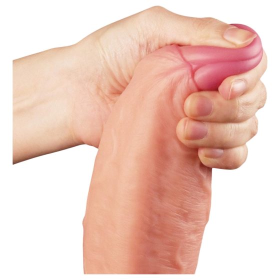 Lovetoy Nature Cock - dvouvrstvé realistické dildo - 28 cm (přírodní)