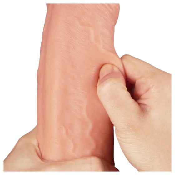 Lovetoy Nature Cock - dvouvrstvé realistické dildo - 28 cm (přírodní)