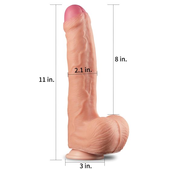 Lovetoy Nature Cock - dvouvrstvé realistické dildo - 28 cm (přírodní)