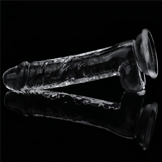 Lovetoy Flawless Clear - přísavkový dildo - 19 cm (průhledný)