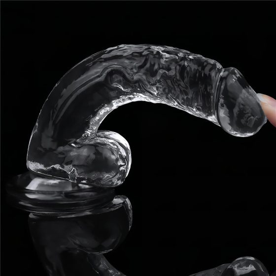 Lovetoy Flawless Clear - přísavkový dildo - 19 cm (průhledný)