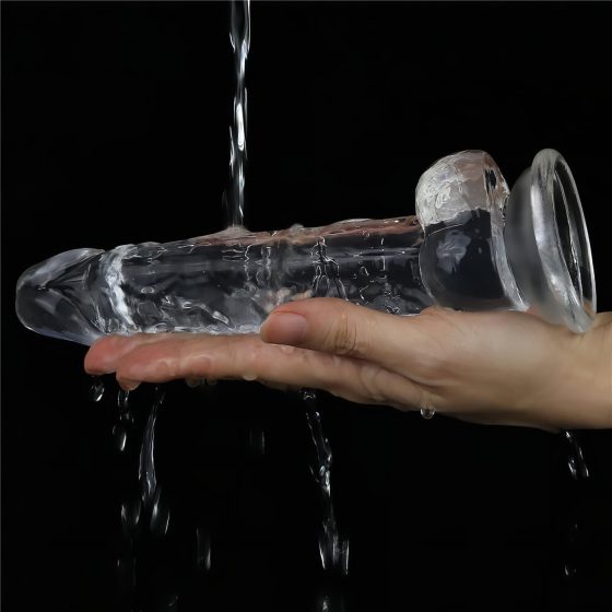 Lovetoy Flawless Clear - přísavkový dildo - 19 cm (průhledný)