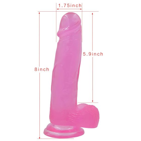 Lovetoy Jelly Studs - přísavkový dildo - 20 cm (růžový)