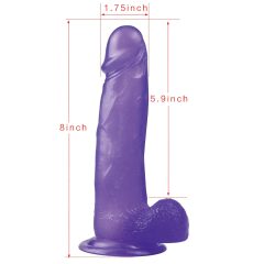 Lovetoy Jelly Studs - dildo s přísavkou - 20 cm (fialová)