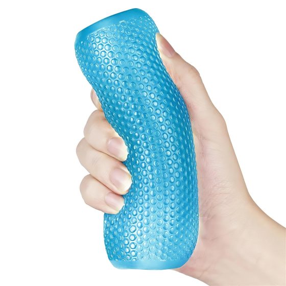 Lovetoy Training Master - oboustranný rýhovaný masturbátor (modrý)