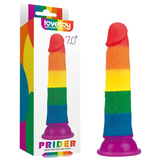 Lovetoy Prider - realistické dildo - 19cm (duhové)