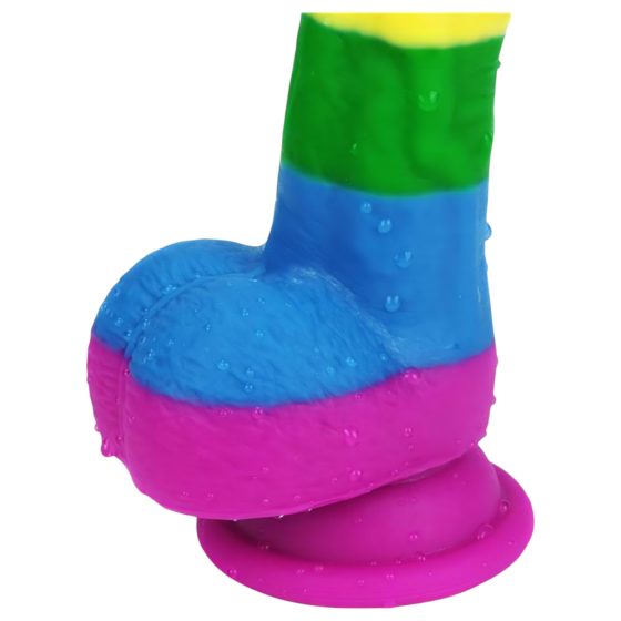 Lovetoy Prider - realistický silikonový dildo - 19 cm (duhový)