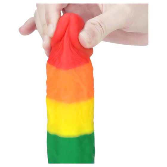 Lovetoy Prider - realistický silikonový dildo - 19 cm (duhový)