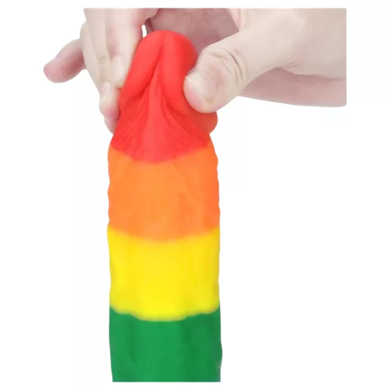 Lovetoy Prider - realistické silikonové dildo - 19 cm - duhové