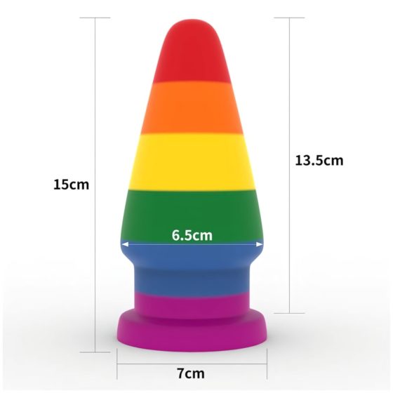 Lovetoy Prider - anální kolík - 15 cm (duhový)