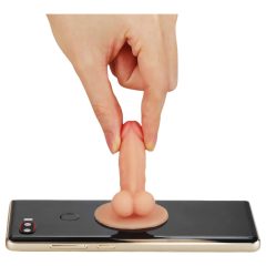   Lovetoy - přísavný držák na telefon - mini dildo (přírodní)
