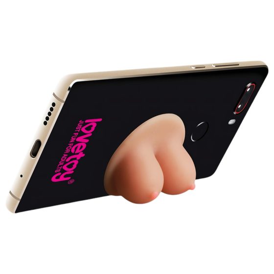 Lovetoy - držák na telefon s přísavkou - prsa (přírodní)