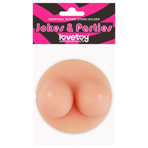 Lovetoy - držák na telefon s přísavkou - prsa (přírodní)