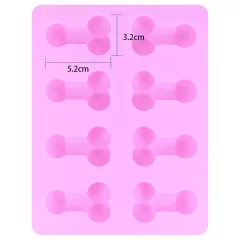 Pénisz - forma na led - tvar penisu - silikon růžový