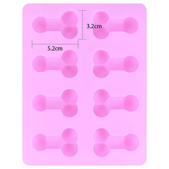 Pénisz - forma na led - tvar penisu - silikon růžový