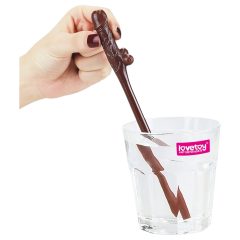   Lovetoy - realistické penisové brčko (přírodní-hnědá-černá)