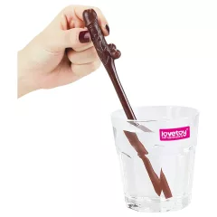   Lovetoy - realistické brčko ve tvaru penisu - naturální, hnědá, černá