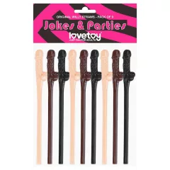   Lovetoy - realistické brčko ve tvaru penisu - naturální, hnědá, černá