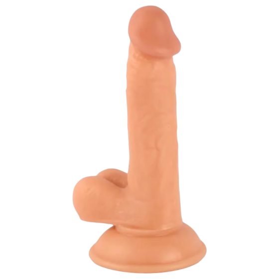 Pan Rude - realistické dildo s přísavkou a varlaty - 17 cm (přírodní)