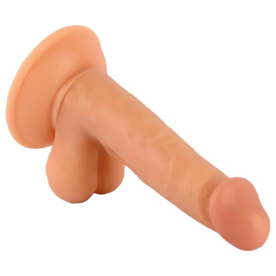 Pan Rude - realistické dildo s přísavkou a varlaty - 17 cm (přírodní)