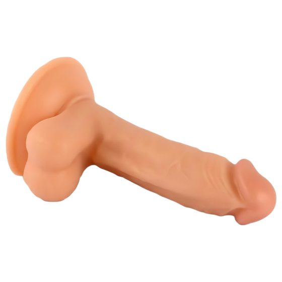 Pan Rude - realistické dildo s přísavkou a varlaty - 17 cm (přírodní)