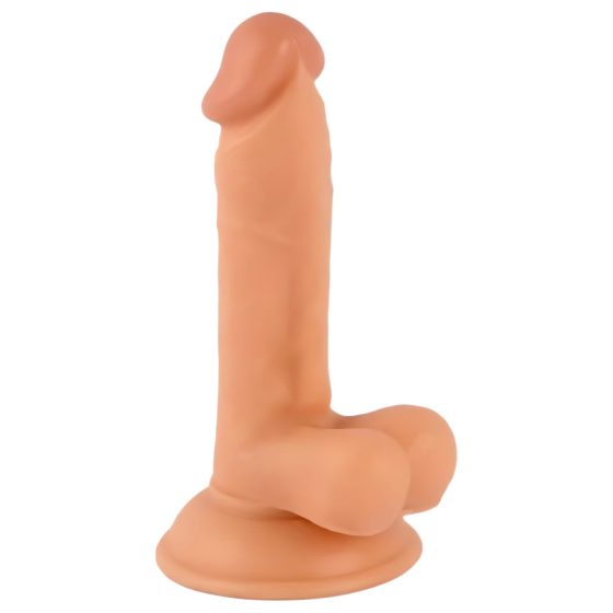 Pan Rude - realistické dildo s přísavkou a varlaty - 17 cm (přírodní)