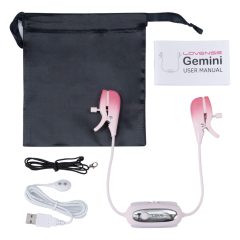 LOVENSE Gemini - okos, vibrációs mellbimbócsipesz (pink)