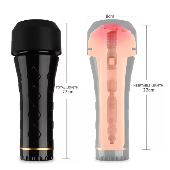 Tracy's Dog Cup - realistická umělá vagína masturbátor (černo‑tělová)