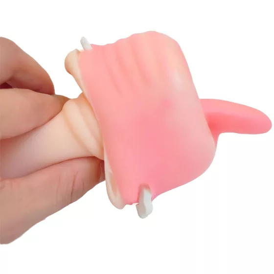 Tracy's Dog Cup - realistický orální masturbátor se zuby (tělové barvy)