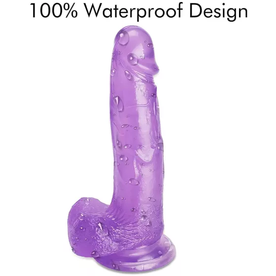 Tracy's Dog Jelly 8 - dildo s přísavkou a varlaty (fialové)
