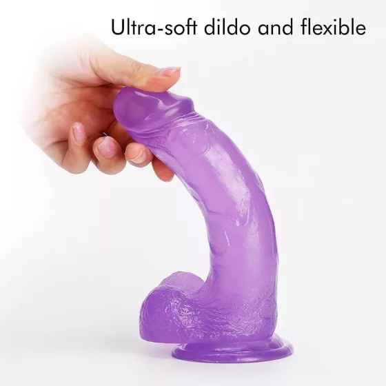 Tracy's Dog Jelly 8 - dildo s přísavkou a varlaty (fialové)