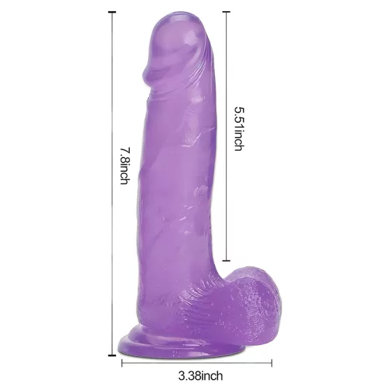 Tracy's Dog Jelly 8 - dildo s přísavkou a varlaty (fialové)