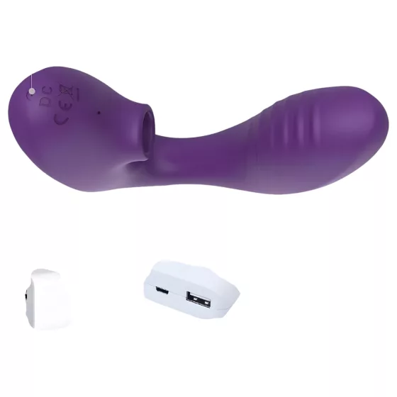 Tracy's Dog 2 - vibrátor s pulzací vzduchu 2v1 - fialový