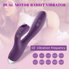   Tracy's Dog Rabbit - vodotěsný vibrátor s ramenem na klitoris (fialový)