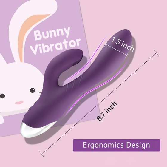 Tracy's Dog Rabbit - vodotěsný vibrátor s ramenem na klitoris (fialový)
