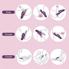   Tracy's Dog - vibrátor s stimulací klitorisu a králíčkem - voděodolný, fialový