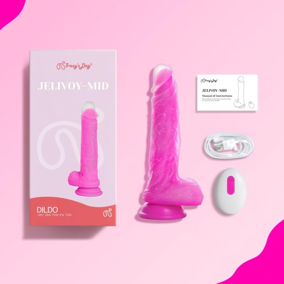 Tracy's Dog Jelivoy-Mid - realistický vibrátor - 20 cm (růžový)