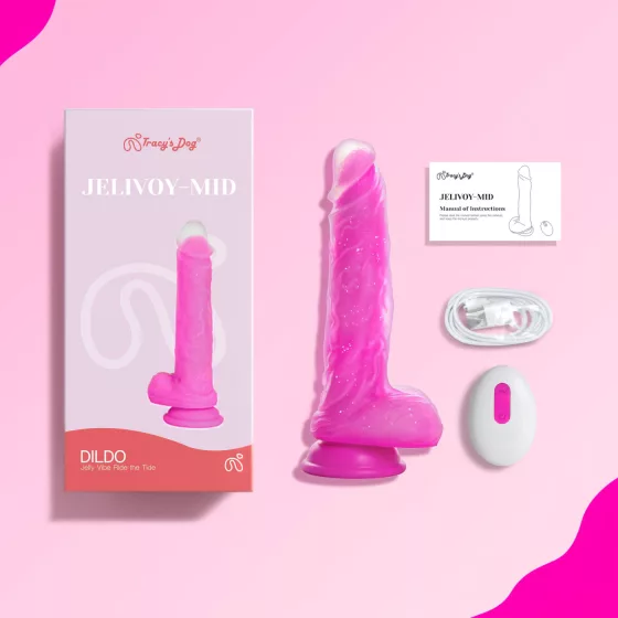 Tracy's Dog Jelivoy-Mid - realistický vibrátor - 20 cm - růžový