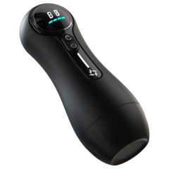 Leopard - vibrační masturbátor sání - černý