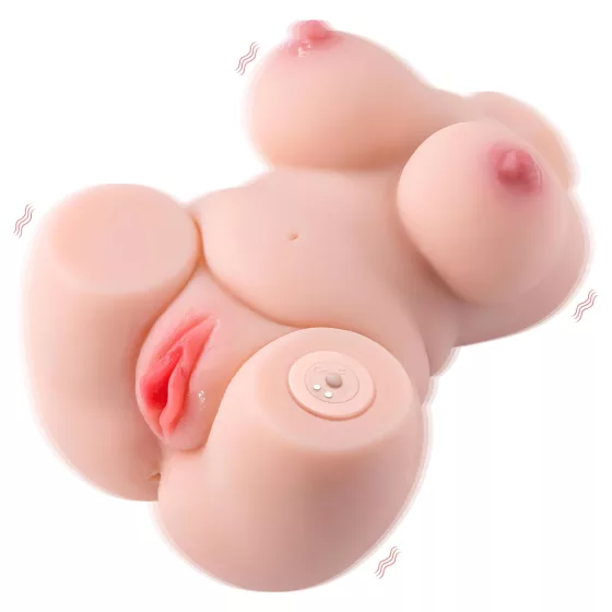 Lonely - realistický vibrační torso masturbátor - tělová barva