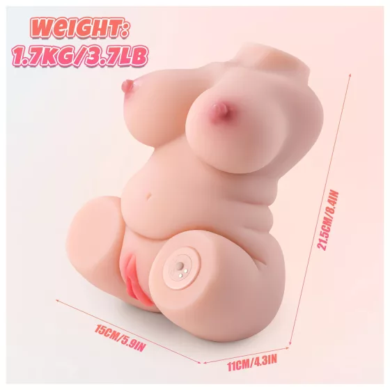 Lonely - realistický vibrační torso masturbátor - tělová barva