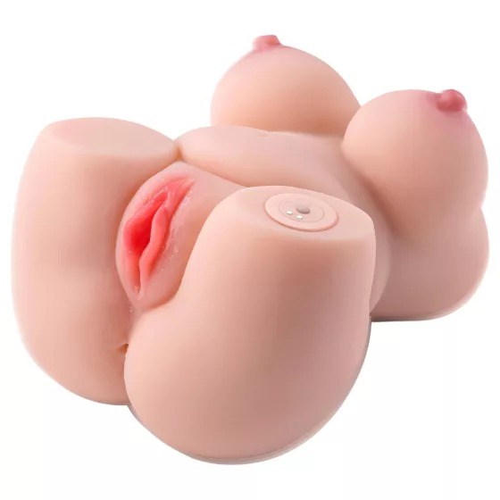 Lonely - realistický vibrační torso masturbátor - tělová barva