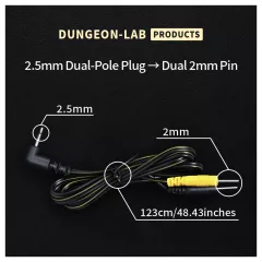   DG-LAB - elektrodový kabel z 2,5mm jacku na 2mm kolíky (černý)