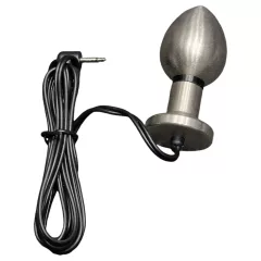   DG-LAB Matte Steel - dvoupólový ocelový elektro anální kužel (stříbrný)